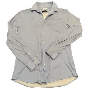 Zara Men's Slim Fit Light Blue Striped Button Down Shirt Size Medium Church
